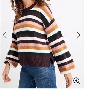 Madewell Striped Payton Pullover Sweater in‎ Coziest Yarn Womens Size M NEW NWT